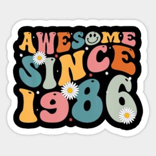 Awesome Since 1986 37Th Birthday Sticker